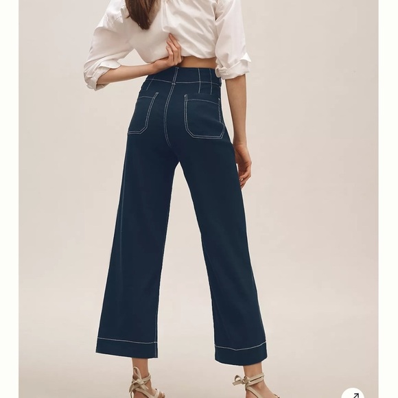 New - Anthropologie Mauve Flare Wide Leg Jeans - Picture 3 of 4